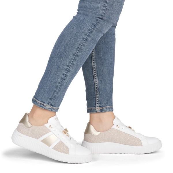 Обувки бяло и златисто Remonte