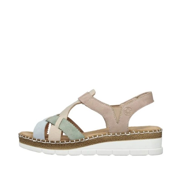 Сандали зелено и бежово Rieker
