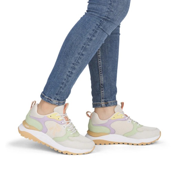 Обувки светла мента крем лилаво жълто Rieker